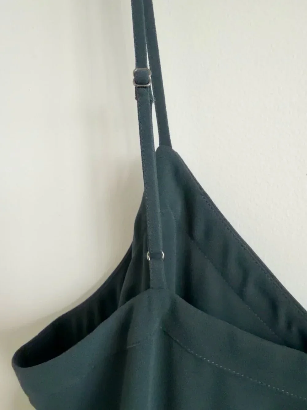 Madewell Forest Green Wrap Jumpsuit Medium Adjustable Straps Tie Ankle